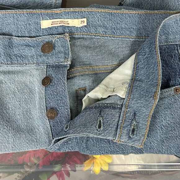 Levi's Wedgie Bootcut Premium Denim Patchwork Jeans - Picture 8 of 16